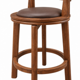 Rowan Stool in Solid Walnut with Chocolate Leather
