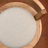 Rowan Stool in Solid Walnut with Ivory Fabric